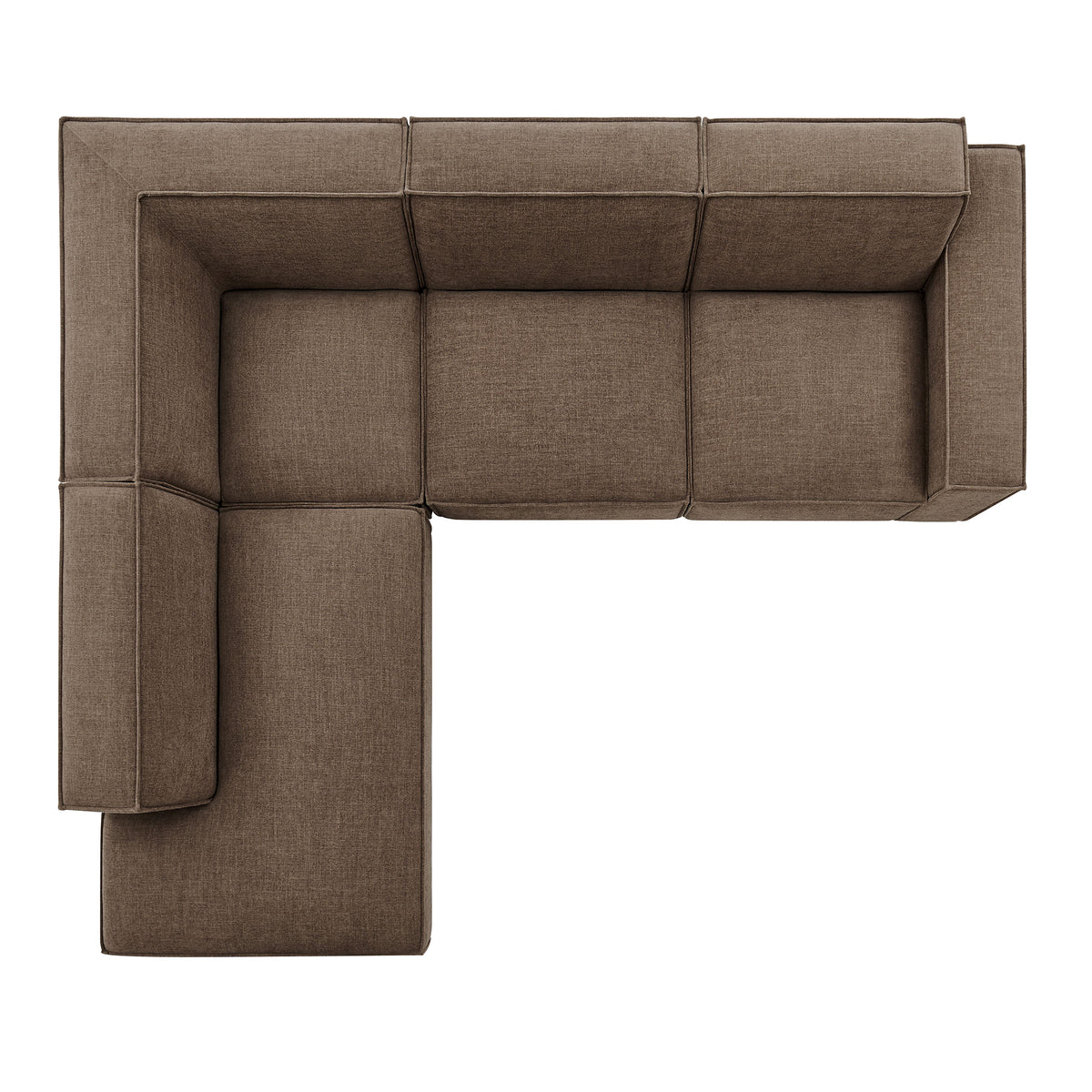 Atlas 4-Piece Performance Fabric Upholstered Modular L-Shaped Sofa in Mocha