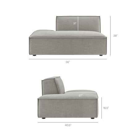 Restore 4-Piece Performance Fabric Upholstered Modular L-Shaped Sofa in Pewter