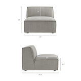 Atlas 4-Piece Performance Fabric Upholstered Modular L-Shaped Sofa in Pewter