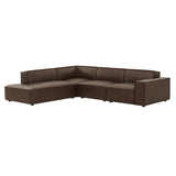 Atlas 4-Piece Vegan Leather Modular L-Shaped Sofa in Espresso