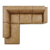 Atlas 4-Piece Vegan Leather Modular L-Shaped Sofa in Toast