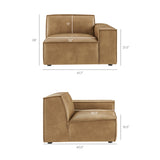 Atlas 4-Piece Vegan Leather Modular L-Shaped Sofa in Toast
