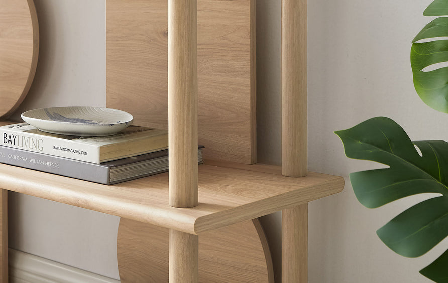 Nusnas 55 Inch Console Table in Light Oak