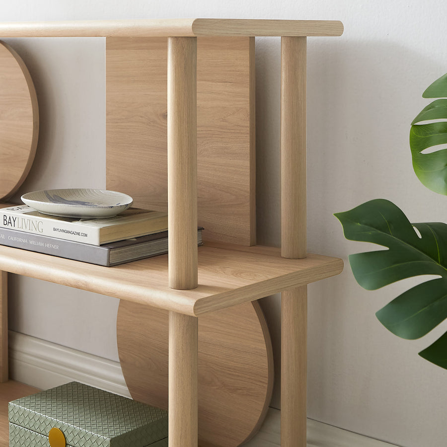 Nusnas 55 Inch Console Table in Light Oak