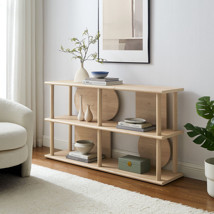Nusnas 55 Inch Console Table in Light Oak