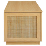 Wren 47" Rattan Storage Bench in Oak