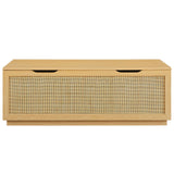 Wren 47" Rattan Storage Bench in Oak