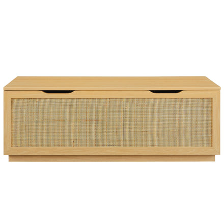 Soma 47" Rattan Storage Bench in Oak
