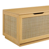 Wren 47" Rattan Storage Bench in Oak