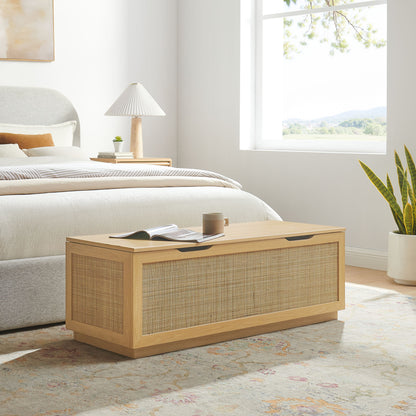 Soma 47" Rattan Storage Bench by Furniture For America