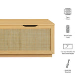 Wren 47" Rattan Storage Bench in Oak