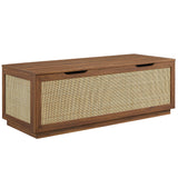 Wren 47" Rattan Storage Bench in Walnut