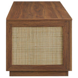 Wren 47" Rattan Storage Bench in Walnut