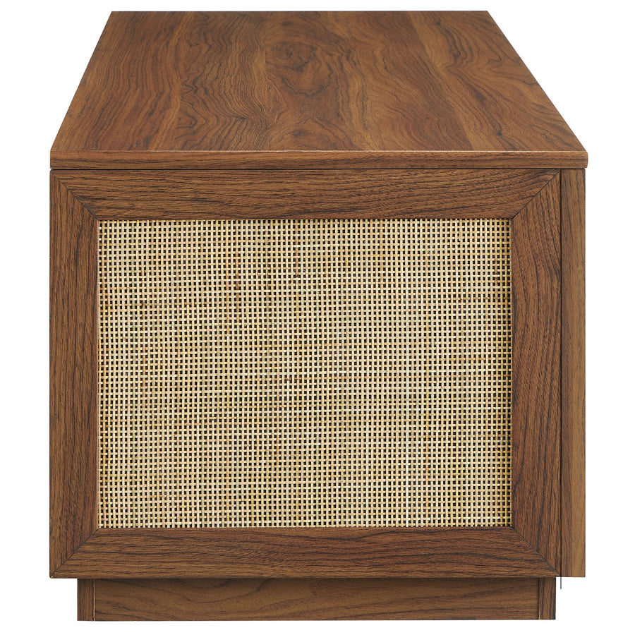 Wren 47" Rattan Storage Bench in Walnut