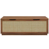 Wren 47" Rattan Storage Bench in Walnut