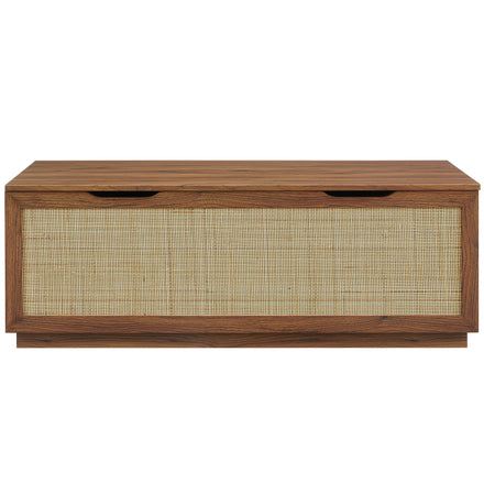 Soma 47" Rattan Storage Bench in Walnut