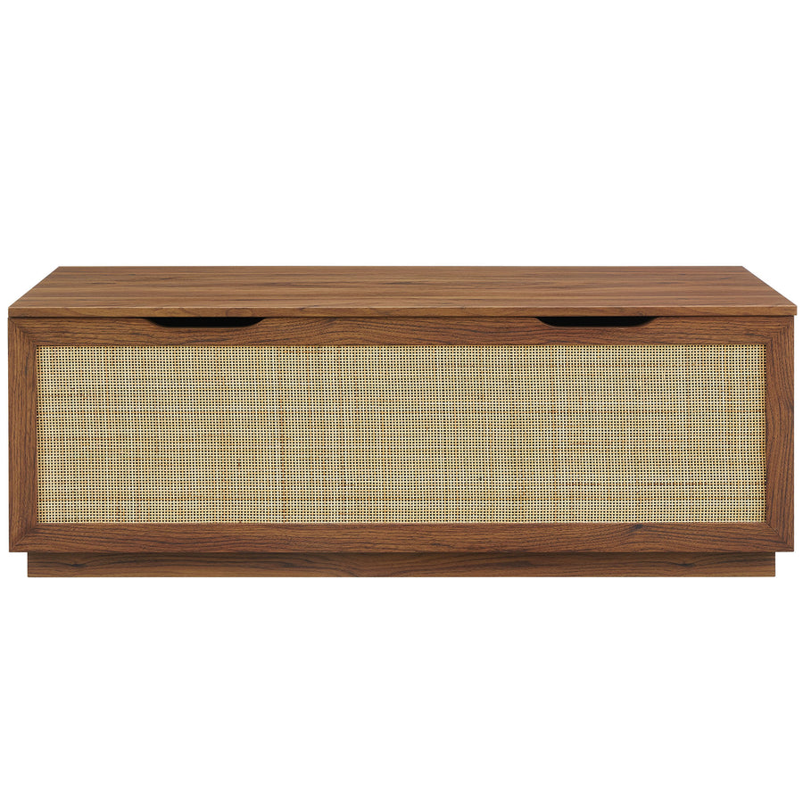 Wren 47" Rattan Storage Bench in Walnut