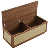 Wren 47" Rattan Storage Bench in Walnut
