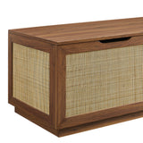 Wren 47" Rattan Storage Bench in Walnut