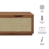 Wren 47" Rattan Storage Bench in Walnut