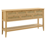 Wren 62 Inch Rattan Console Table in Oak