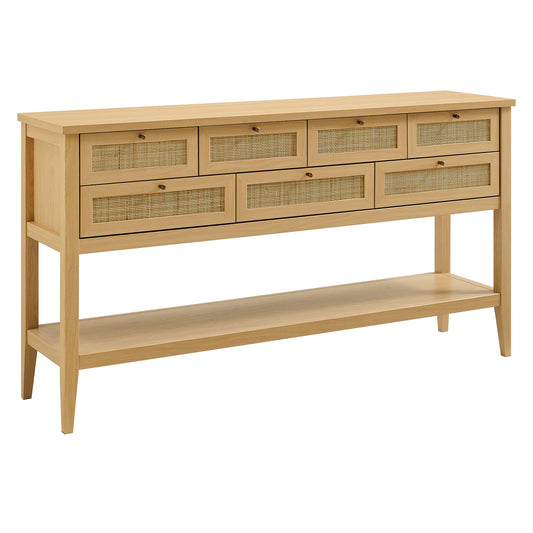 Soma 62 Inch Rattan Console Table by Furniture for America