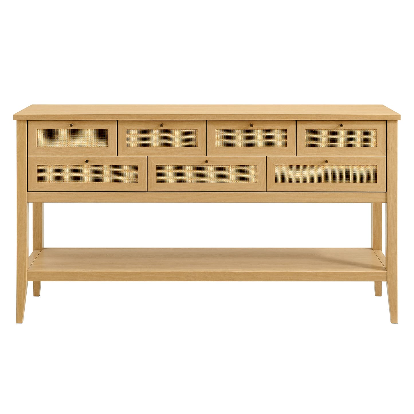 Wren 62 Inch Rattan Console Table in Oak