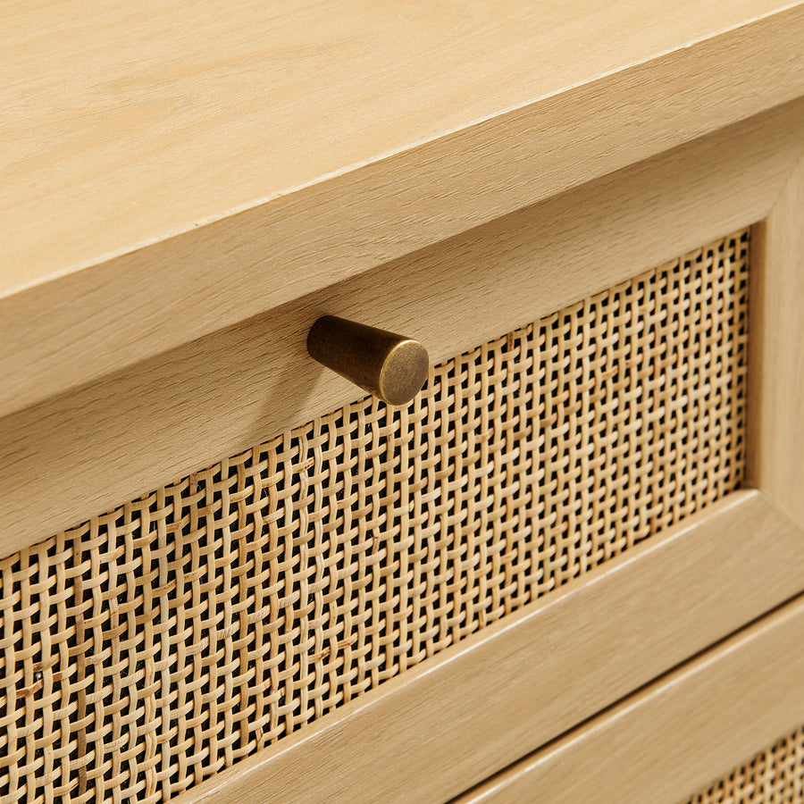 Wren 62 Inch Rattan Console Table in Oak