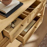 Wren 62 Inch Rattan Console Table in Oak