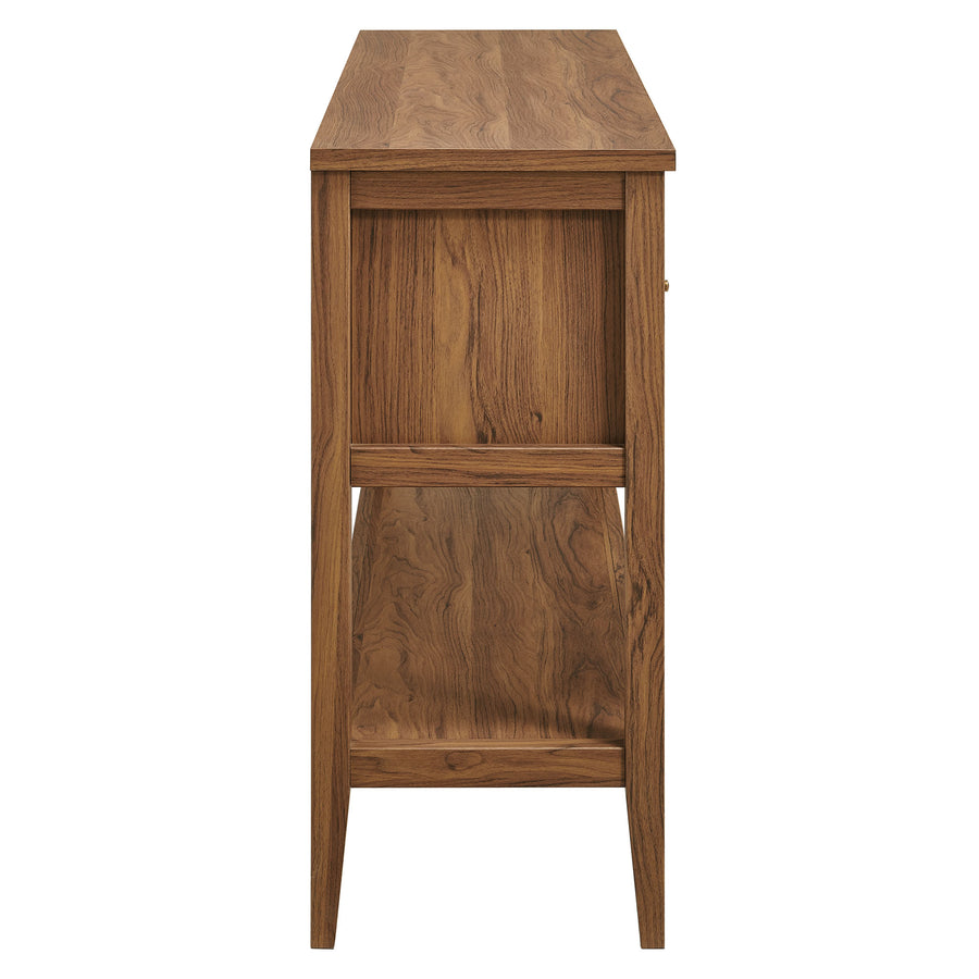 Wren 62 Inch Rattan Console Table in Walnut