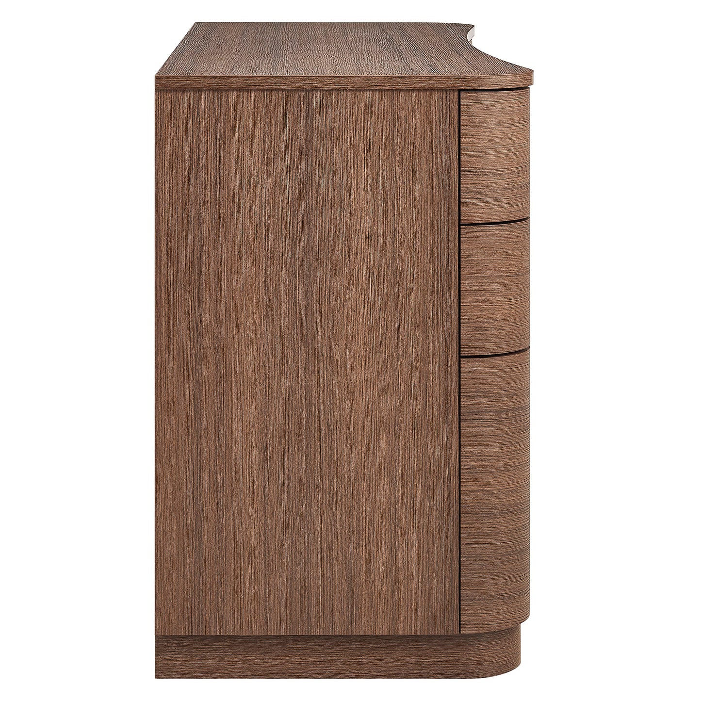 Mosaic 55" 6-Drawer Curved Office Desk in Brushed Brown Oak