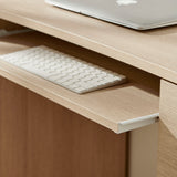 Mosaic 55" 6-Drawer Curved Office Desk in Brushed Light Oak