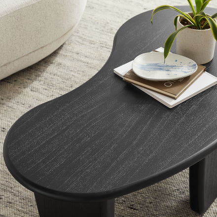 Vetra Kidney-Shaped Free Coffee Table in Black