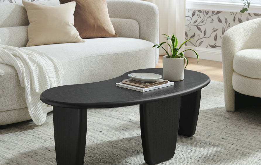 Gamla Kidney-Shaped Free Coffee Table in Black