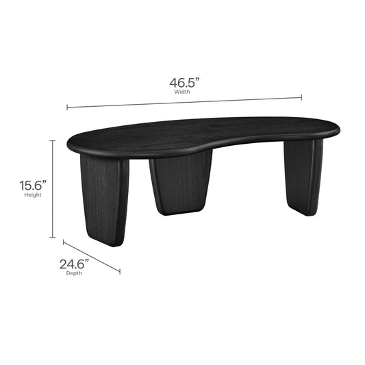 Vetra Kidney-Shaped Free Coffee Table by Furniture For America