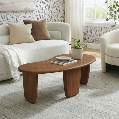Vetra Kidney-Shaped Free Coffee Table by Furniture For America