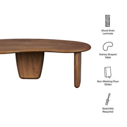 Vetra Kidney-Shaped Free Coffee Table in Walnut
