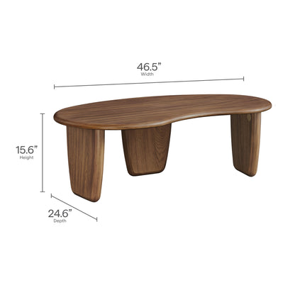 Vetra Kidney-Shaped Free Coffee Table by Furniture For America