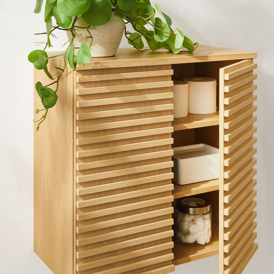 Vera Wall Mounted Bathroom Cabinet in Oak