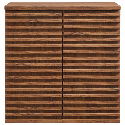 Render Wall Mounted Bathroom Cabinet in Walnut