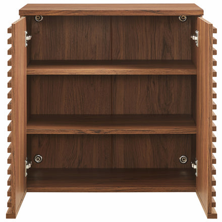 Render Wall Mounted Bathroom Cabinet in Walnut