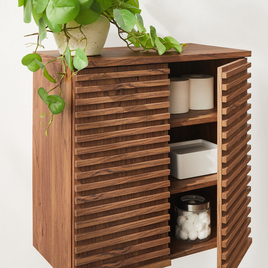 Vera Wall Mounted Bathroom Cabinet in Walnut