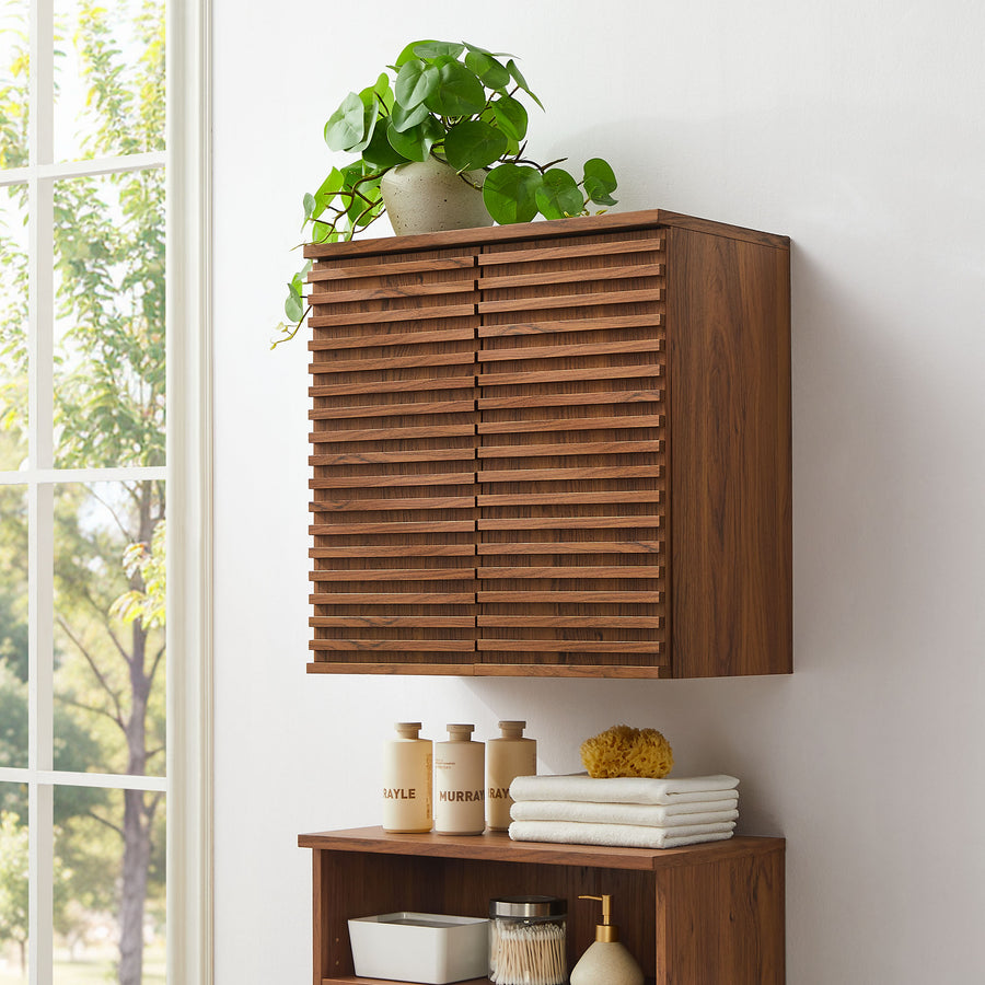 Vera Wall Mounted Bathroom Cabinet in Walnut