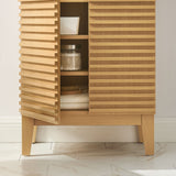 Vera Freestanding Bathroom Storage Cabinet in Oak