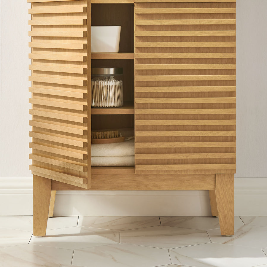 Vera Freestanding Bathroom Storage Cabinet in Oak