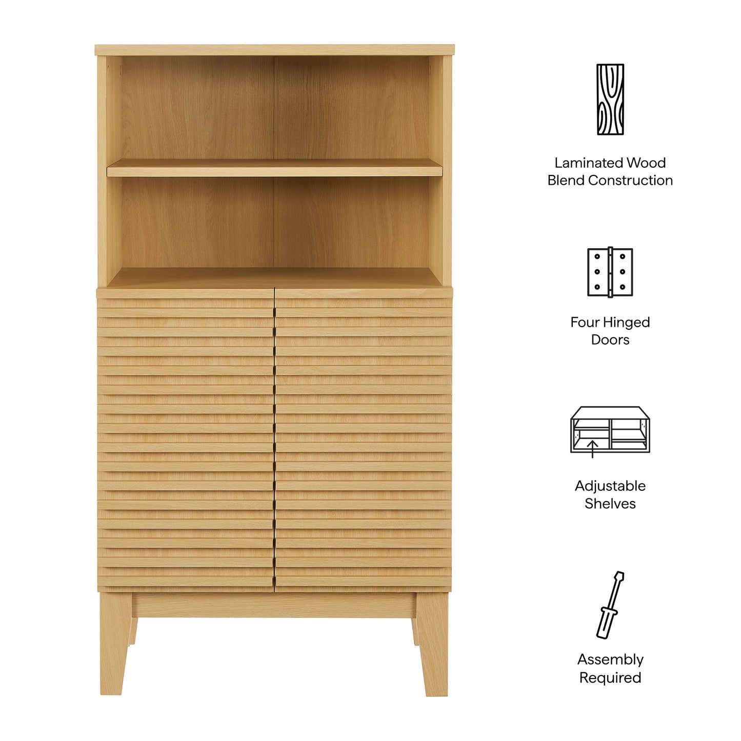 Vera Freestanding Bathroom Storage Cabinet in Oak