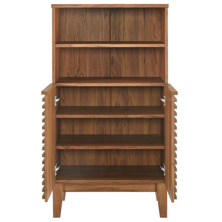 Render Freestanding Bathroom Storage Cabinet in Walnut