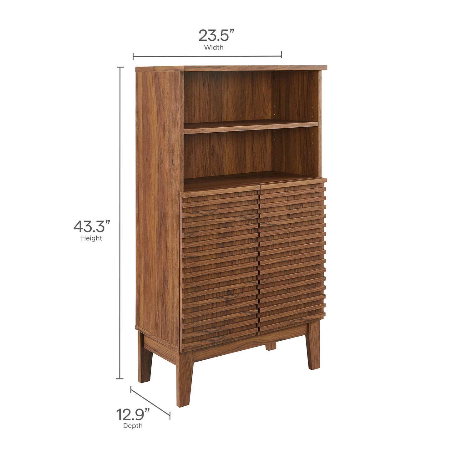 Vera Freestanding Bathroom Storage Cabinet in Walnut
