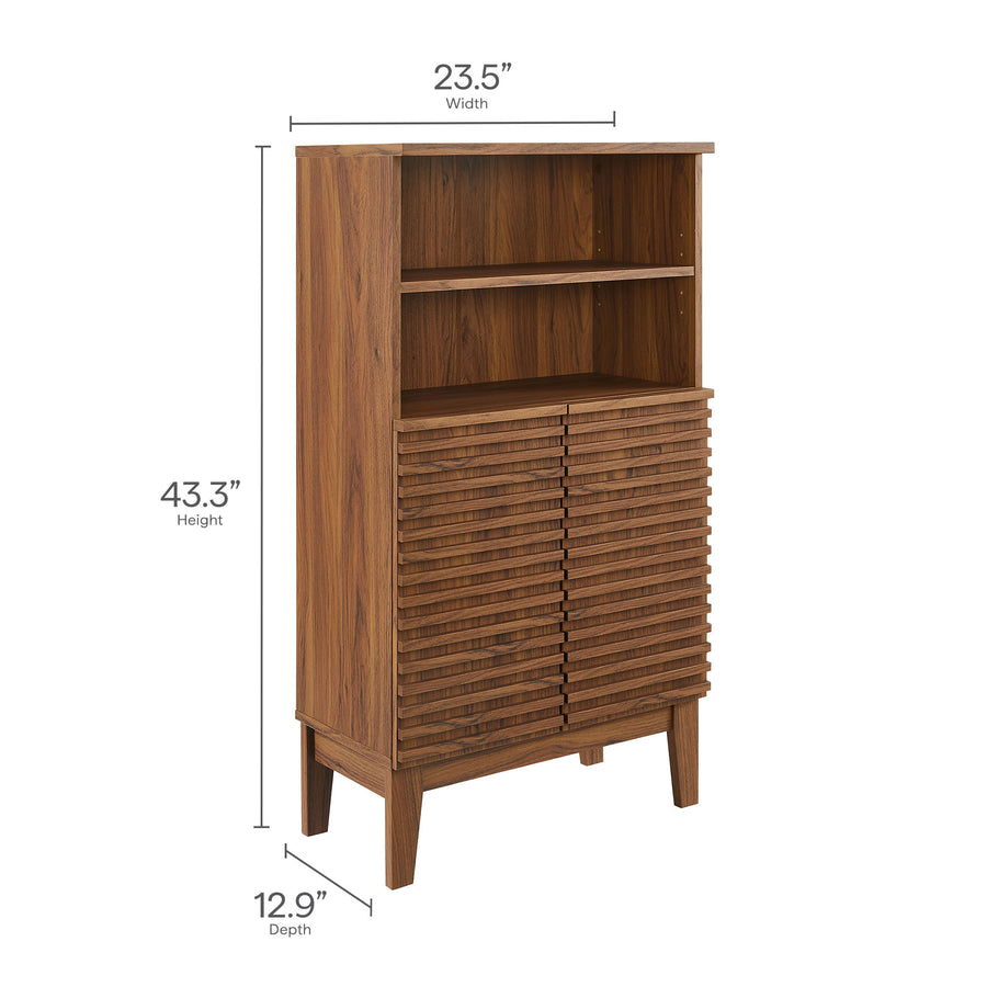 Vera Freestanding Bathroom Storage Cabinet in Walnut