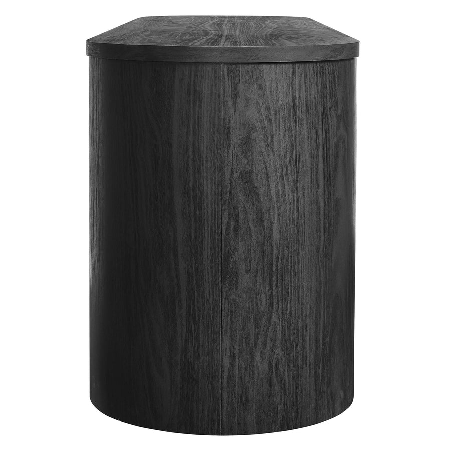 Laurel 71 Inch Oval TV Cabinet in Black